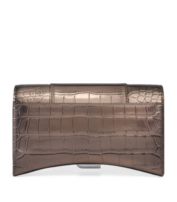 Balenciaga o1mt1gz0724 Size: OS / Metallized Crocodile Embossed Brown Size ONE SIZE - 8 Thumbnail