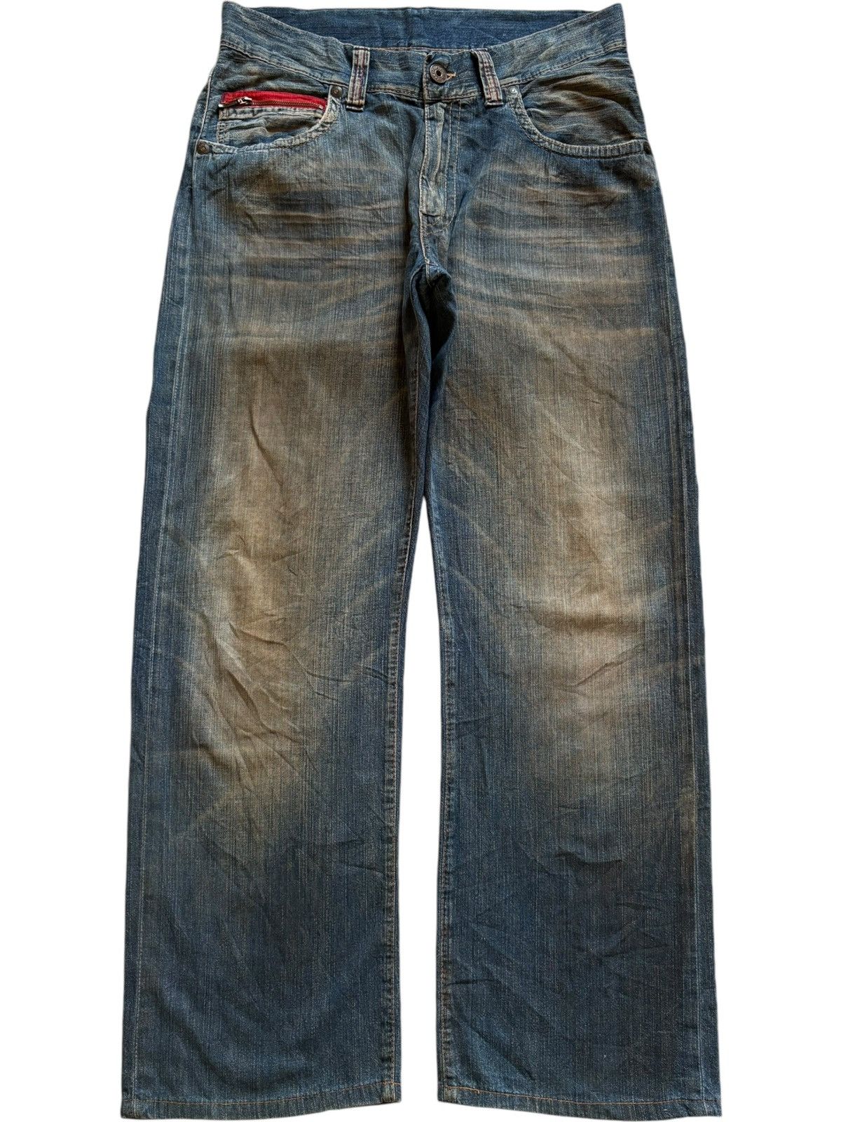 Replay Vintage Replay Rusty Mud Wash Baggy Jeans Size US 33 - 1 Thumbnail