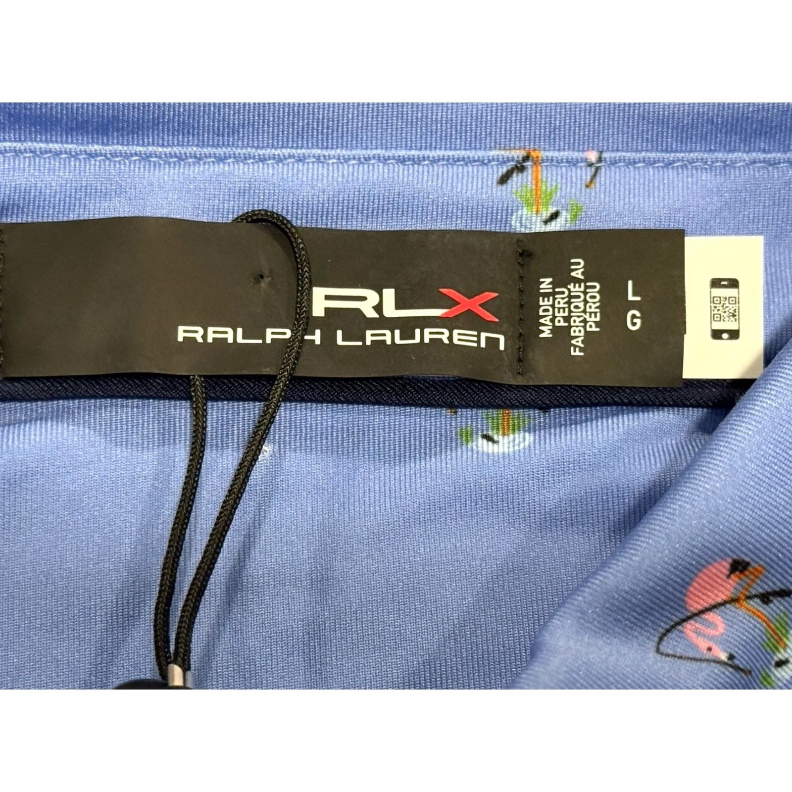 Ralph Lauren VINTAGE NWT RLX Ralph Lauren Fishing Flamingo Golf Polo Shirt Blue Sz L Retail 8.50 Size US L / EU 52-54 / 3 - 3 Thumbnail