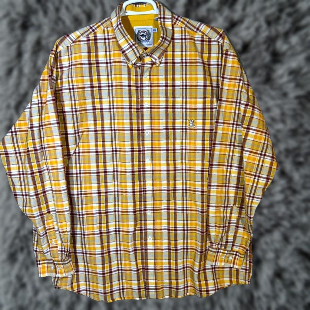 Vintage Cinch Plaid Cotton Button-Down Shirt 2XL Yellow Western / Mens / Long Sleeve / Casual, Travel Size US XXL / EU 58 / 5 - 1 Thumbnail