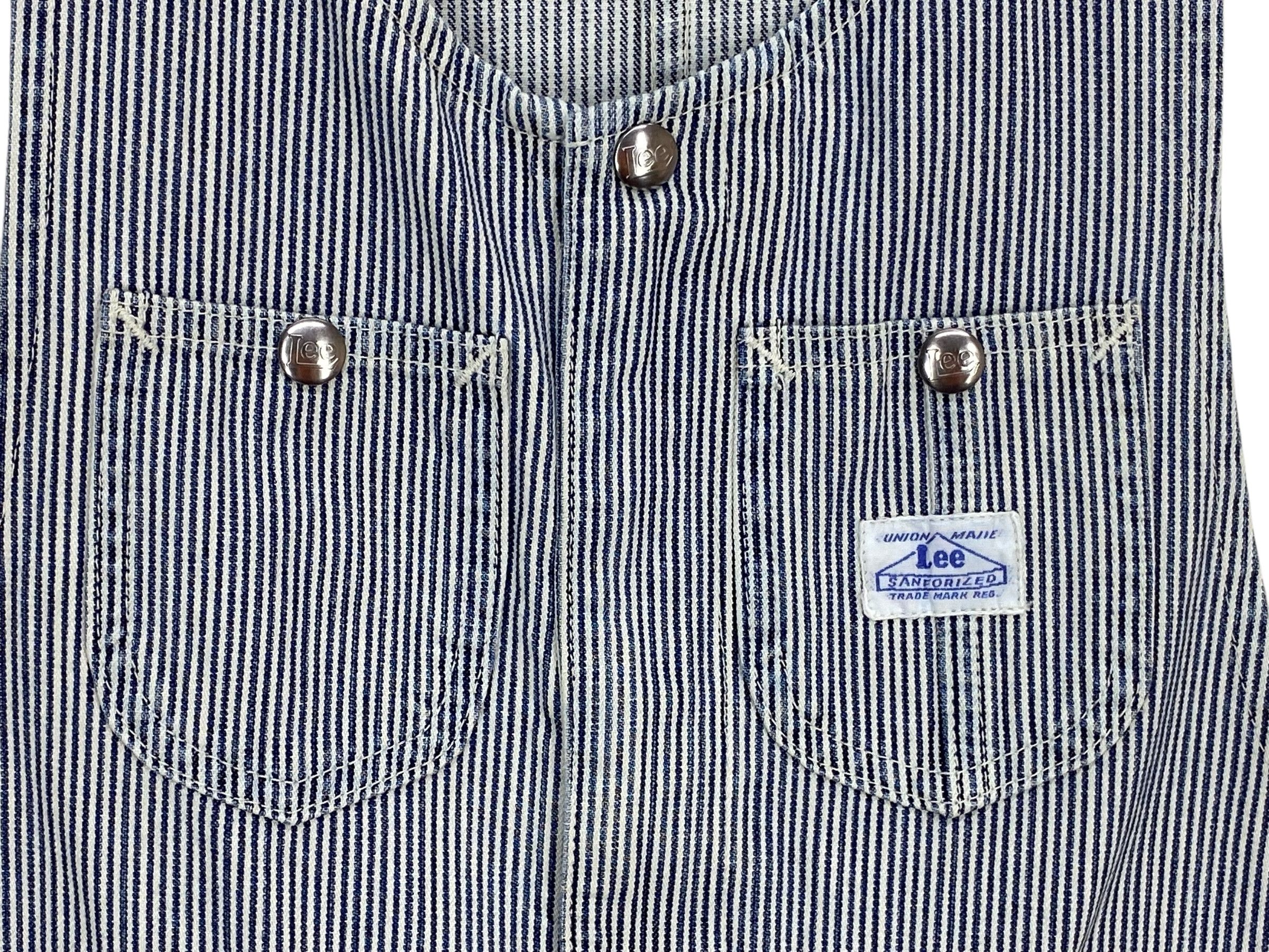 Japanese Brand × Lee Lee Stripes Denim Bib Overalls Hickory Workwear Size US 33 - 11 Thumbnail