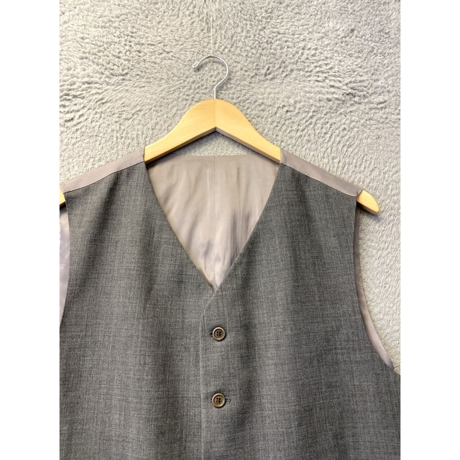 Hugo Boss HUGO BOSS Men's Wool Vest Waistcoat XL Gray Wool Waistcoat Mens 0694 Size US XL / EU 56 / 4 - 5 Thumbnail