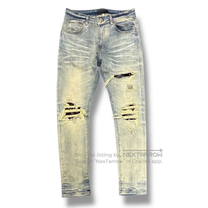 Amiri Amiri Distressed Destroyed Knife Cut Slim Fit Denim Jeans Size US 34 / EU 50 - 1 Thumbnail