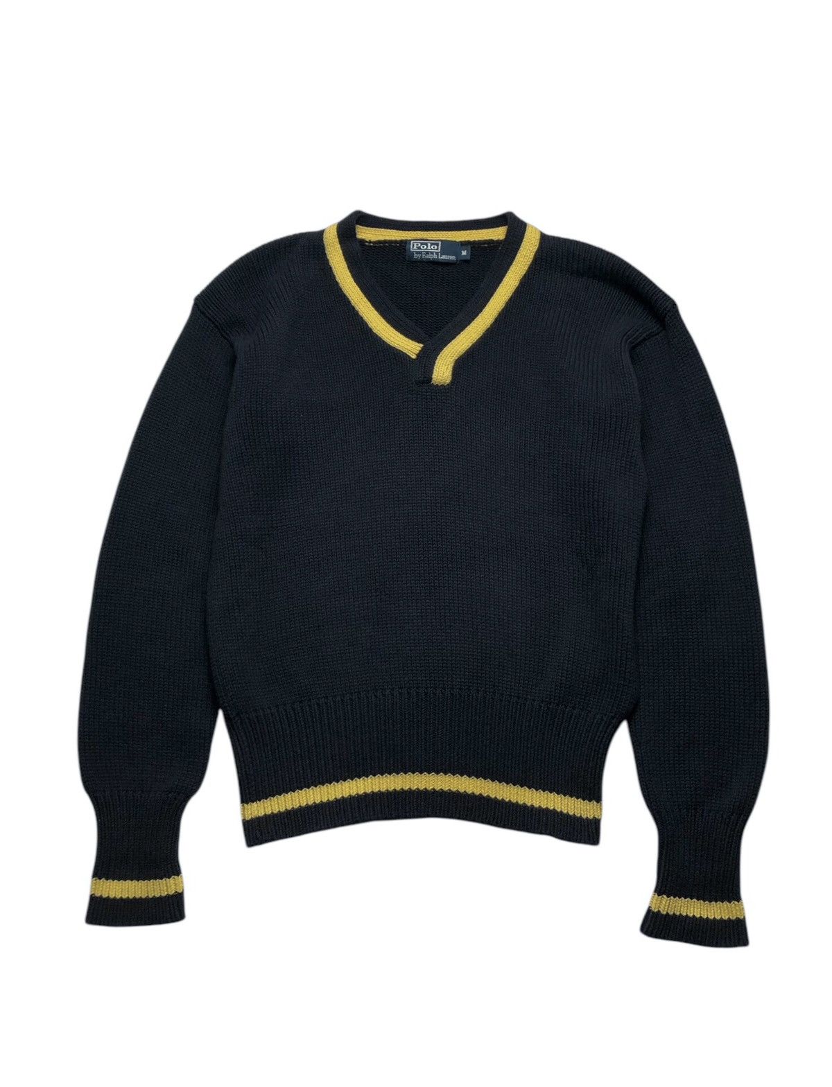 Polo Ralph Lauren × Ralph Lauren Polo Ralph Lauren V-neck heavy cotton knit sweater Size US M / EU 48-50 / 2 - 1 Thumbnail