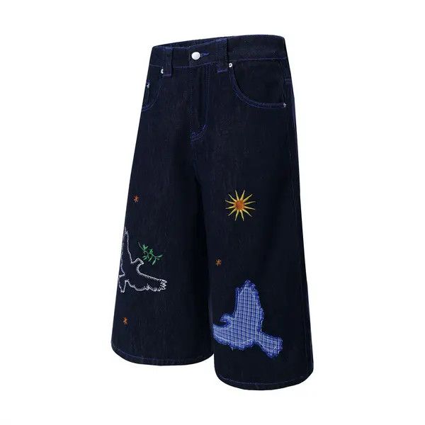 Japanese Brand VIBE Retro plaid contrast pocket cargo denim shorts y2k Size US 32 / EU 48 - 2 Thumbnail