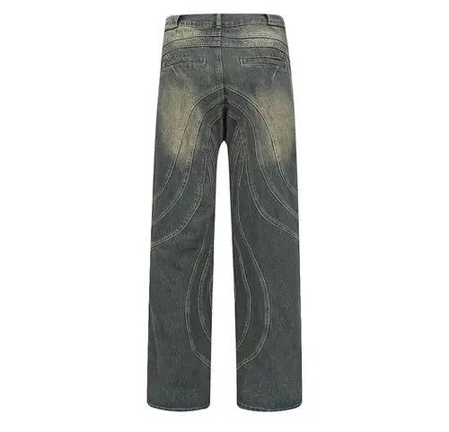 Other Y2K Painted Circle Striped Baggy Jeans Size US 33 - 4 Thumbnail