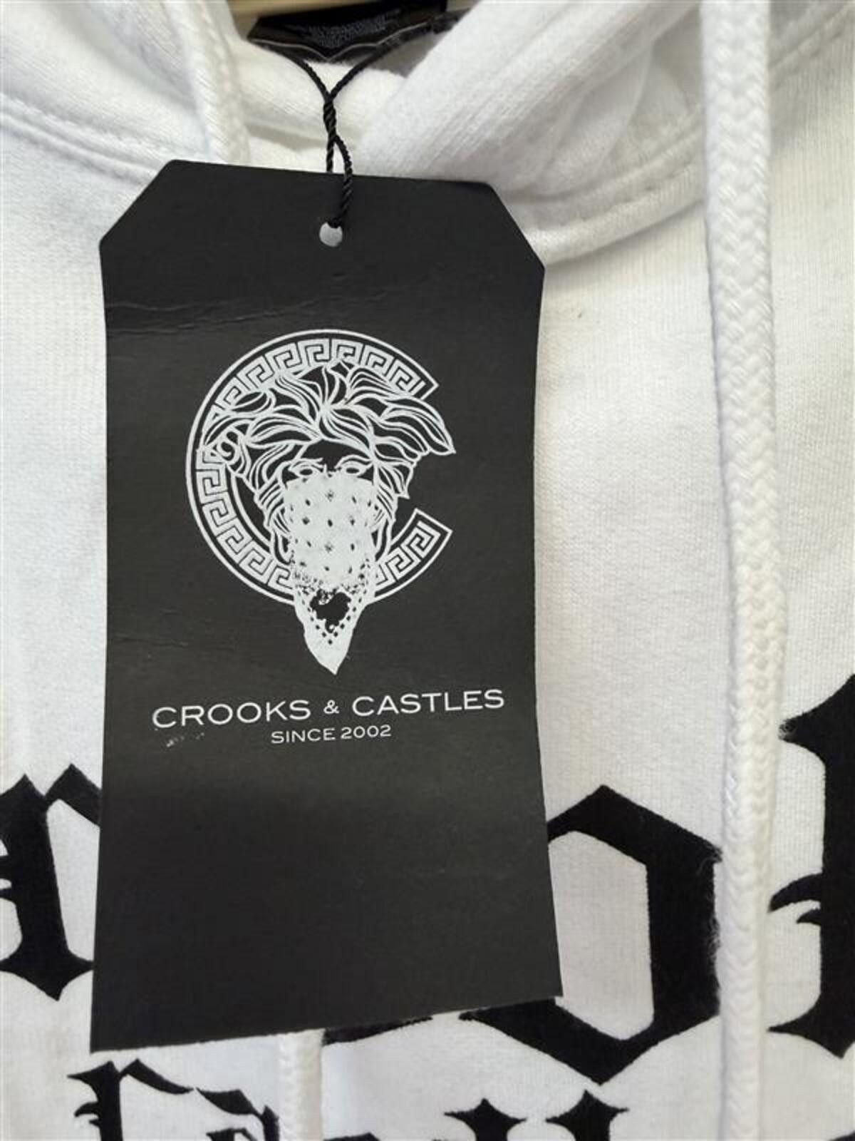 Crooks & Castles 2020s Crooks & Castles Logo Hoodie White Pullover Size 3XL Size US XXL / EU 58 / 5 - 5 Thumbnail