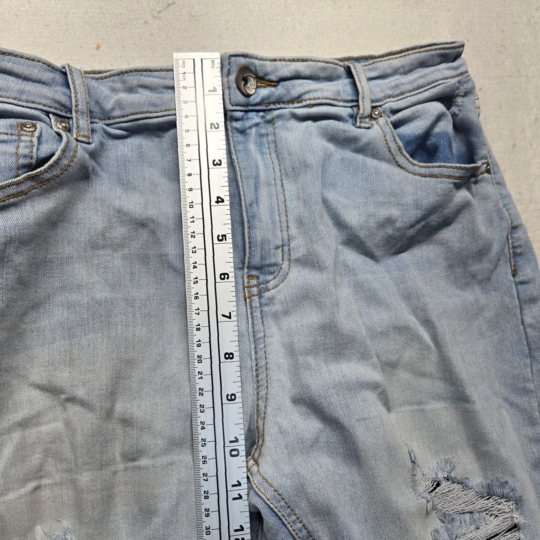 Denime Est.1846 Denim Jeans Stright Blue Pants Distressed Adult Women's Size 8 Blue Jeans 1846 Denim Womens Slim Straight Distressed Jeans Size 8 Size 30" / US 8 / IT 44 - 7 Thumbnail