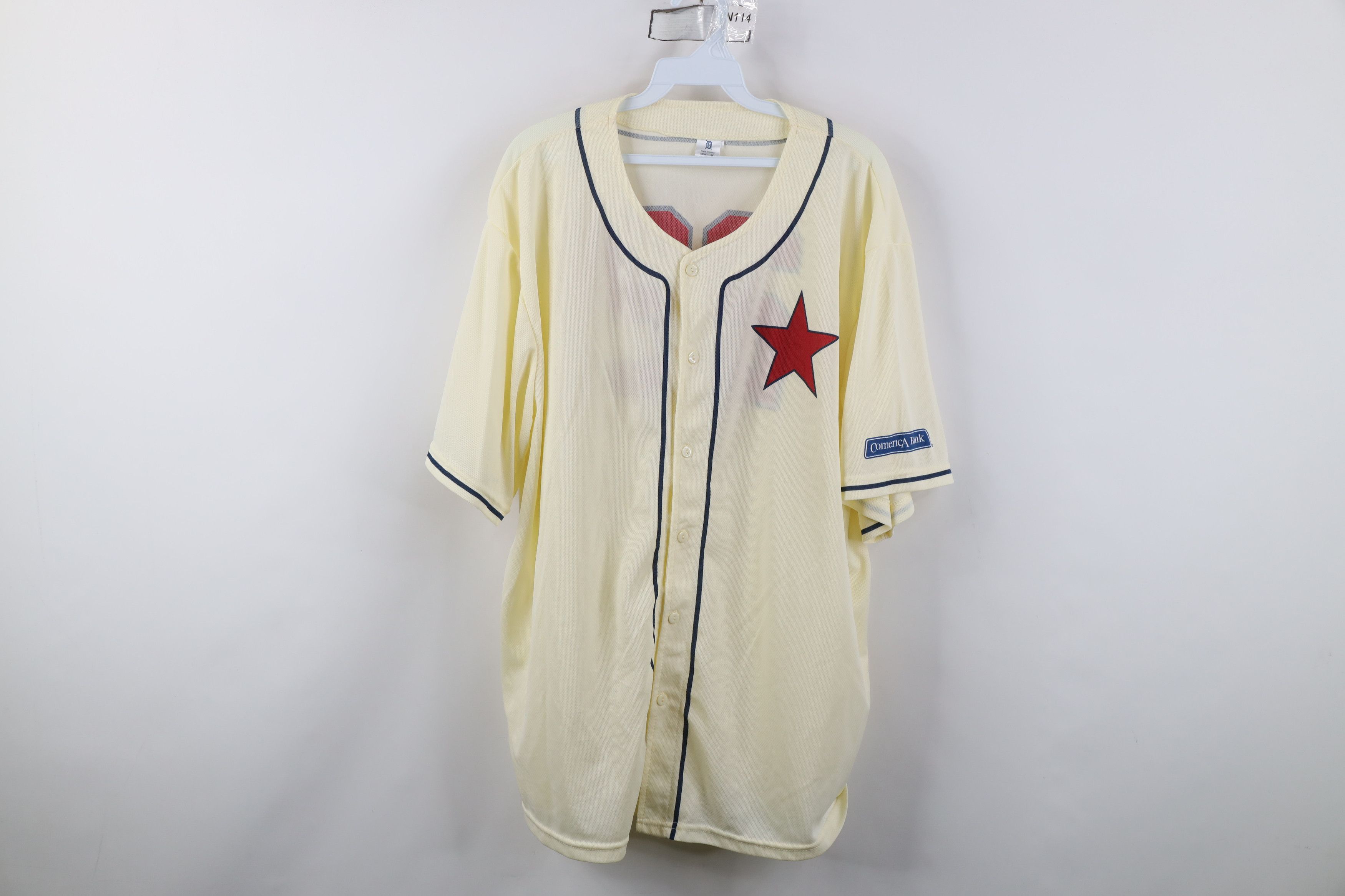 Vintage Vintage Y2K Negro League Detroit Stars Baseball Jersey Cream Size US XXL / EU 58 / 5 - 1 Thumbnail