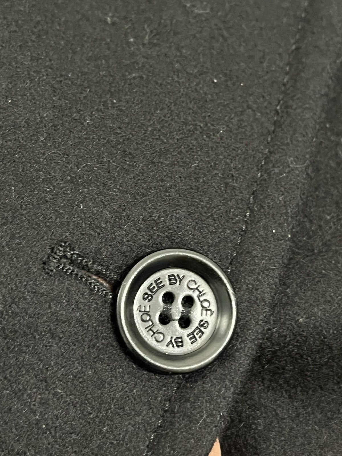 See by Chloe See By Chloé Black Wool Coat - Designer Jacket Size M / US 6-8 / IT 42-44 - 7 Thumbnail