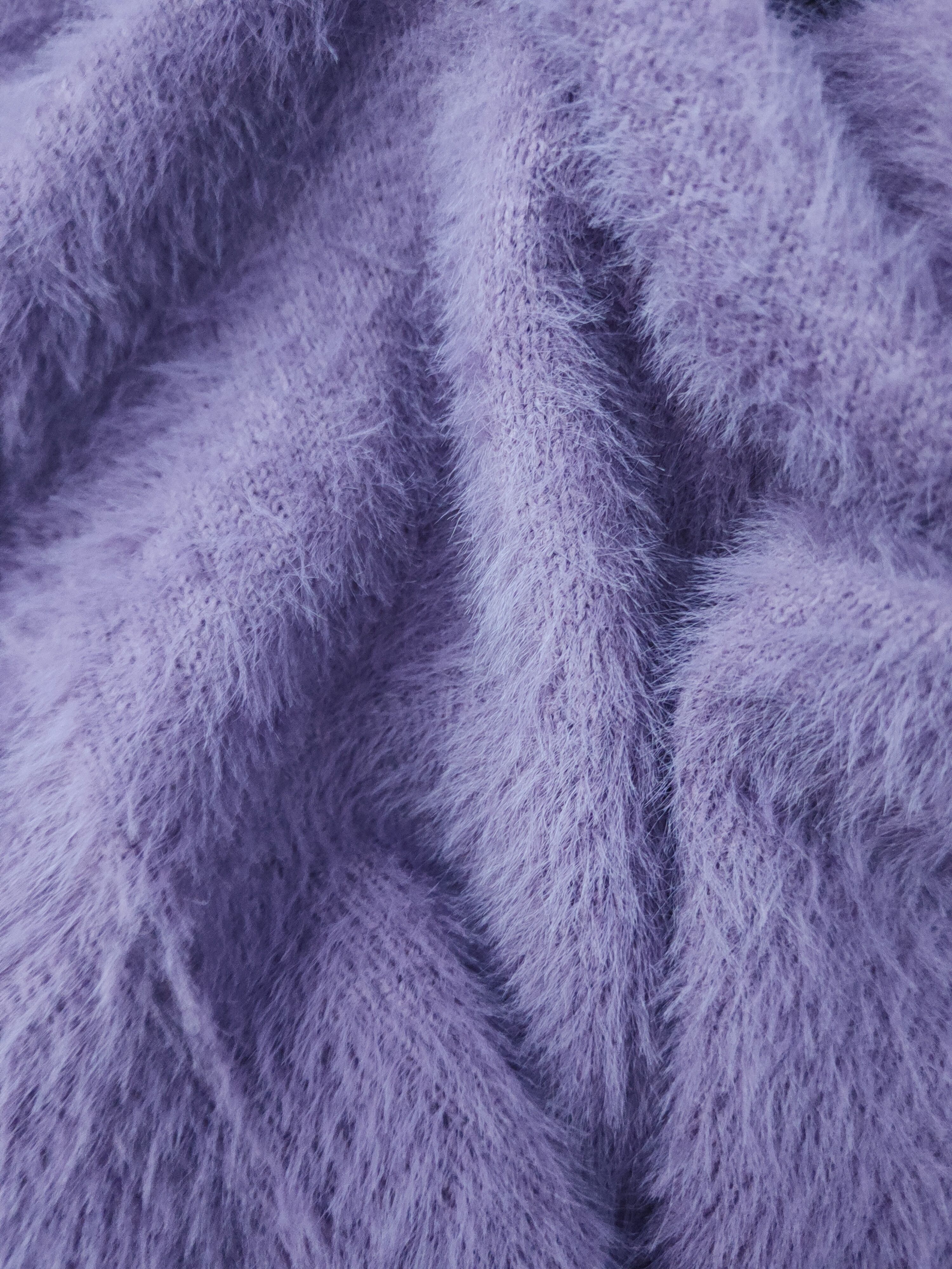 Japanese Brand DL GRL Purple Fur Mohair Knitwear #46-987 Size S / US 4 / IT 40 - 12 Thumbnail
