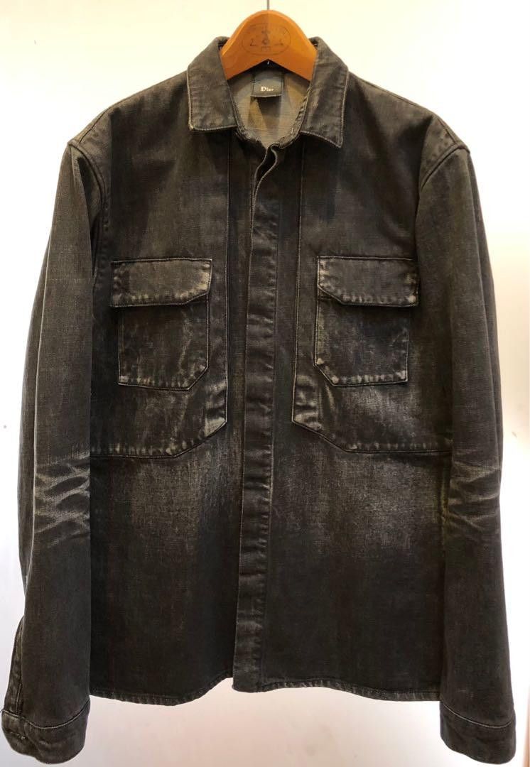 image of Dior Homme Black Denim Jacket, Men's (Size Small)