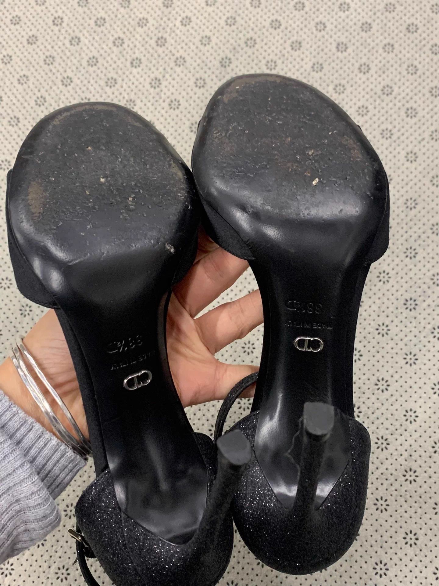 Dior Dior Black Rose Satin Paneled Heels 38.5 New Size US 7.5 / IT 37.5 - 4 Thumbnail