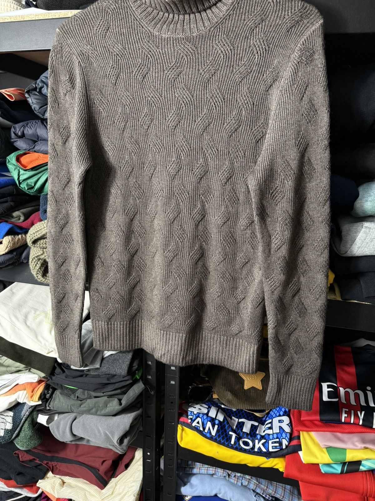 Gran Sasso Gran Sasso Italy Wool Turtleneck Sweater Brown Cable Knit Size US M / EU 48-50 / 2 - 4 Thumbnail
