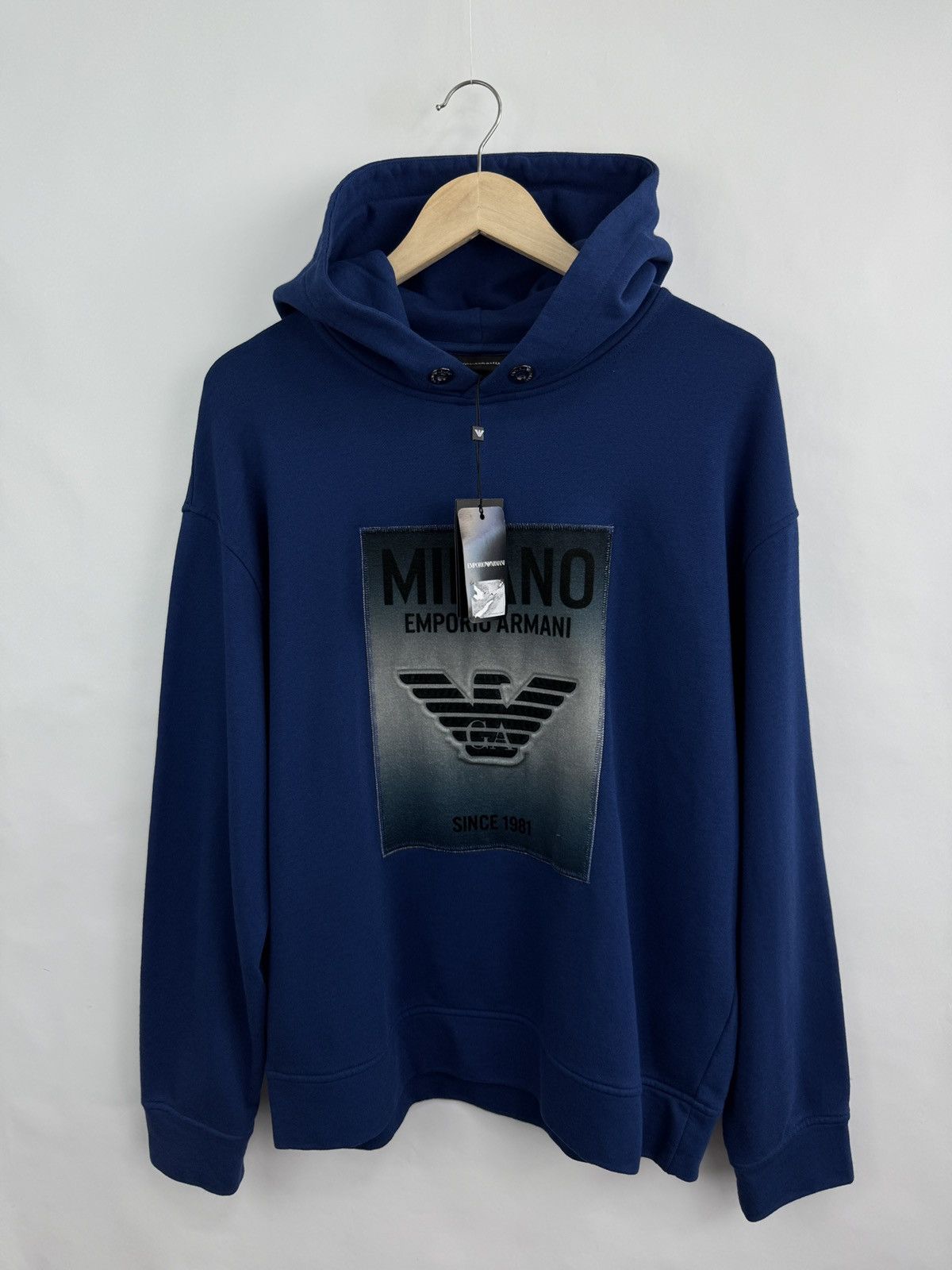 Emporio Armani 🇮🇹❗️New Emporio Armani Milano Luxury Hoodie Blue Size US L / EU 52-54 / 3 - 4 Thumbnail