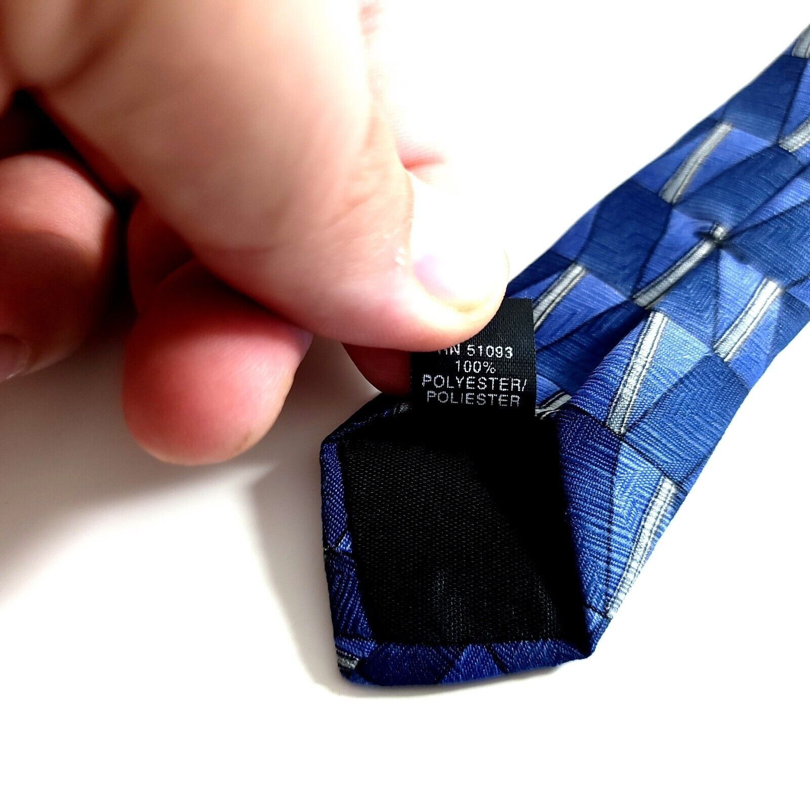 Towncraft Towncraft Blue Geometric Abstract Print Wide Polyester Tie Size ONE SIZE - 5 Thumbnail