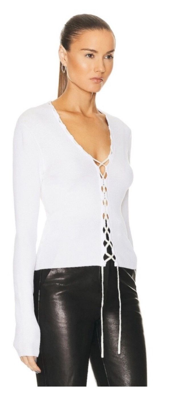 Dion Lee Dion Lee Bichrome ribbed lace-up cardigan, XS Size XS / US 0-2 / IT 36-38 - 3 Thumbnail