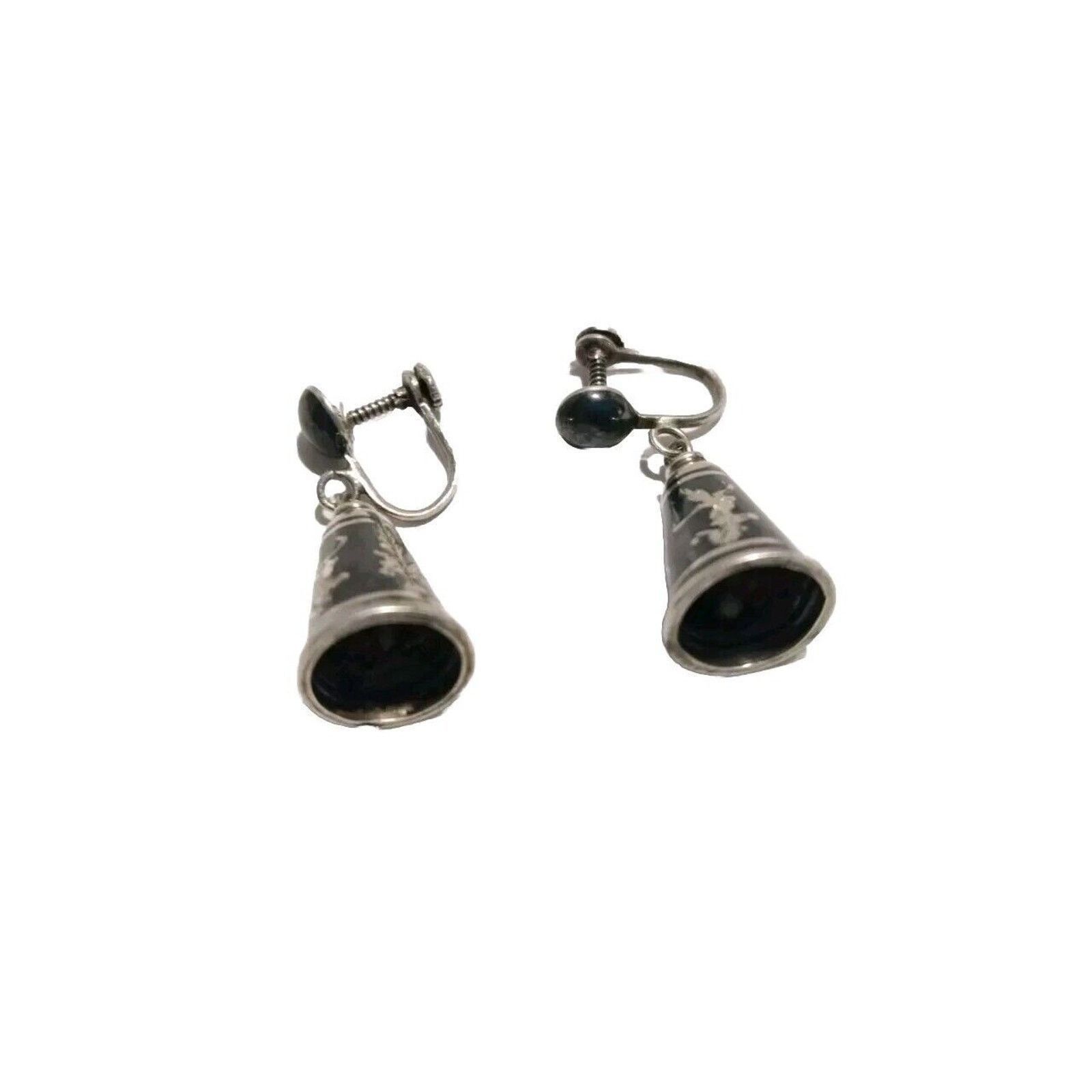 The Unbranded Brand 925 Sterling Silver Vintage Siam Bell Screw Back Earrings Size ONE SIZE - 6 Thumbnail