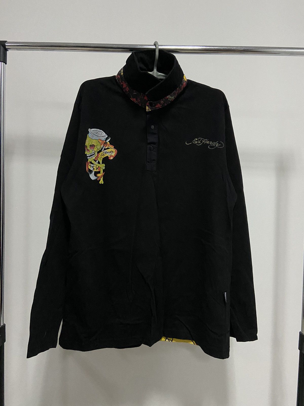 Ed Hardy × Vintage Ed hardy 1/4 longsleeve Vintage big Logo snake cobra tattoo Size US XXL / EU 58 / 5 - 2 Thumbnail