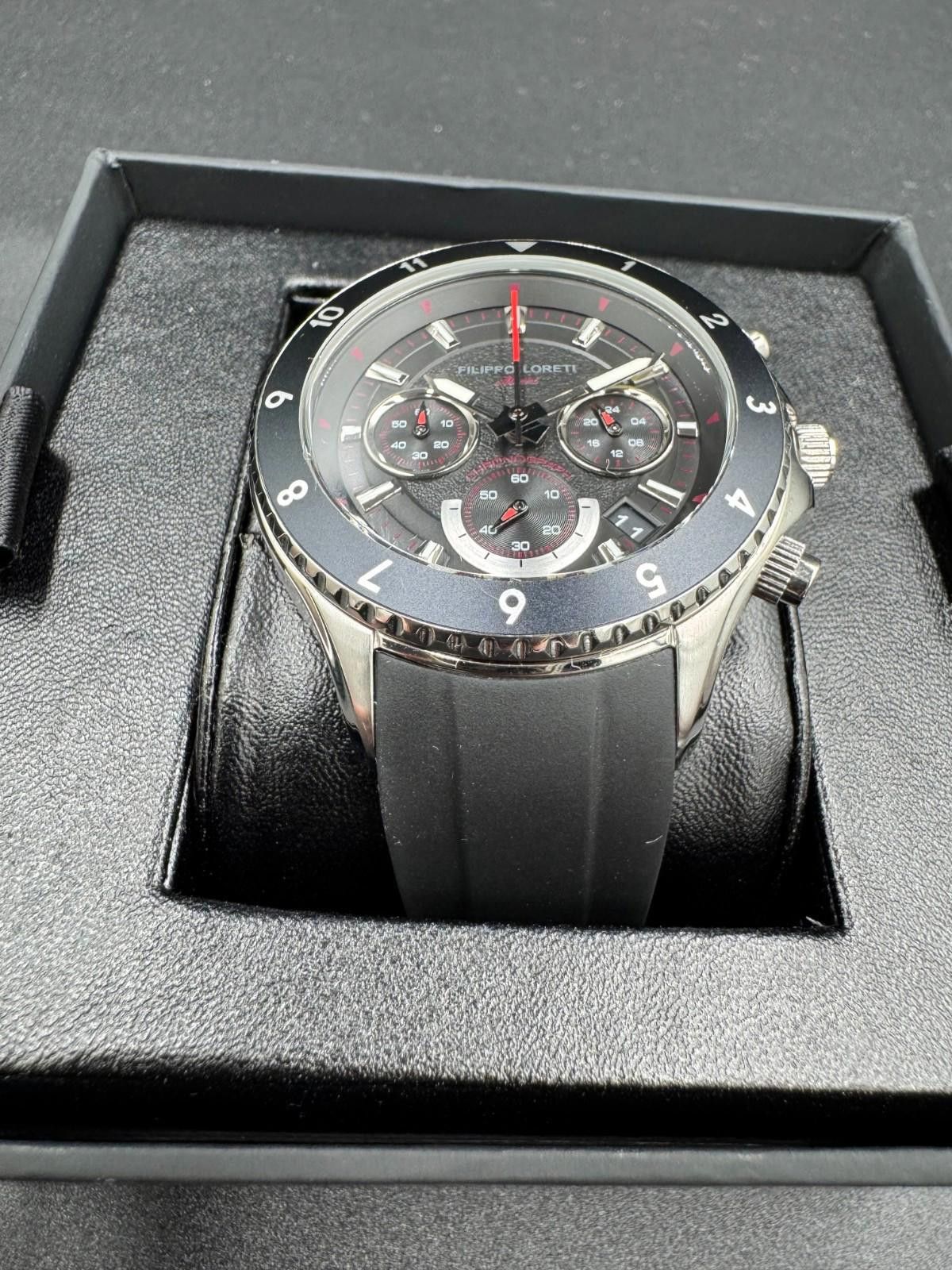 Other Filippo Loreti Ascari Chronograph Black Dial Rubber Strap 42 Size ONE SIZE - 4 Thumbnail