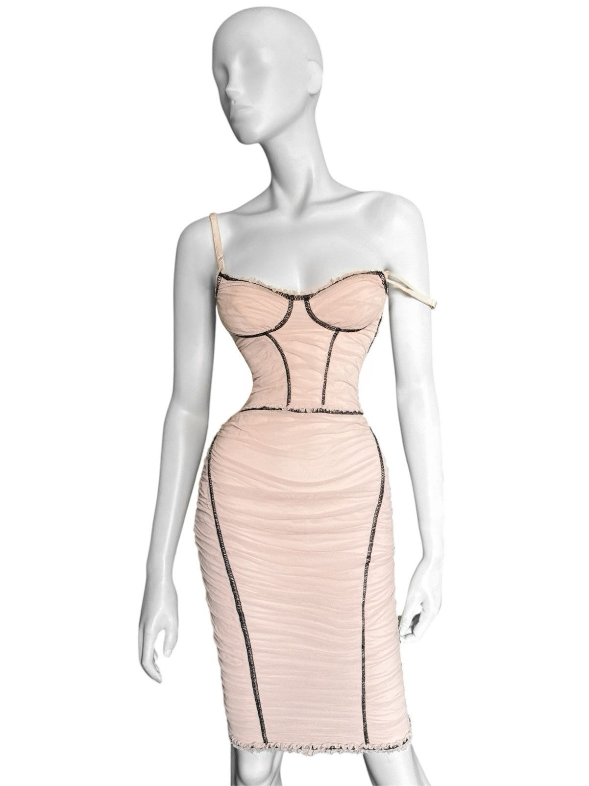 Dolce & Gabbana Runway Dolce and Gabbana Corset Draped Ruched Silk Dress Size S / US 4 / IT 40 - 2 Thumbnail