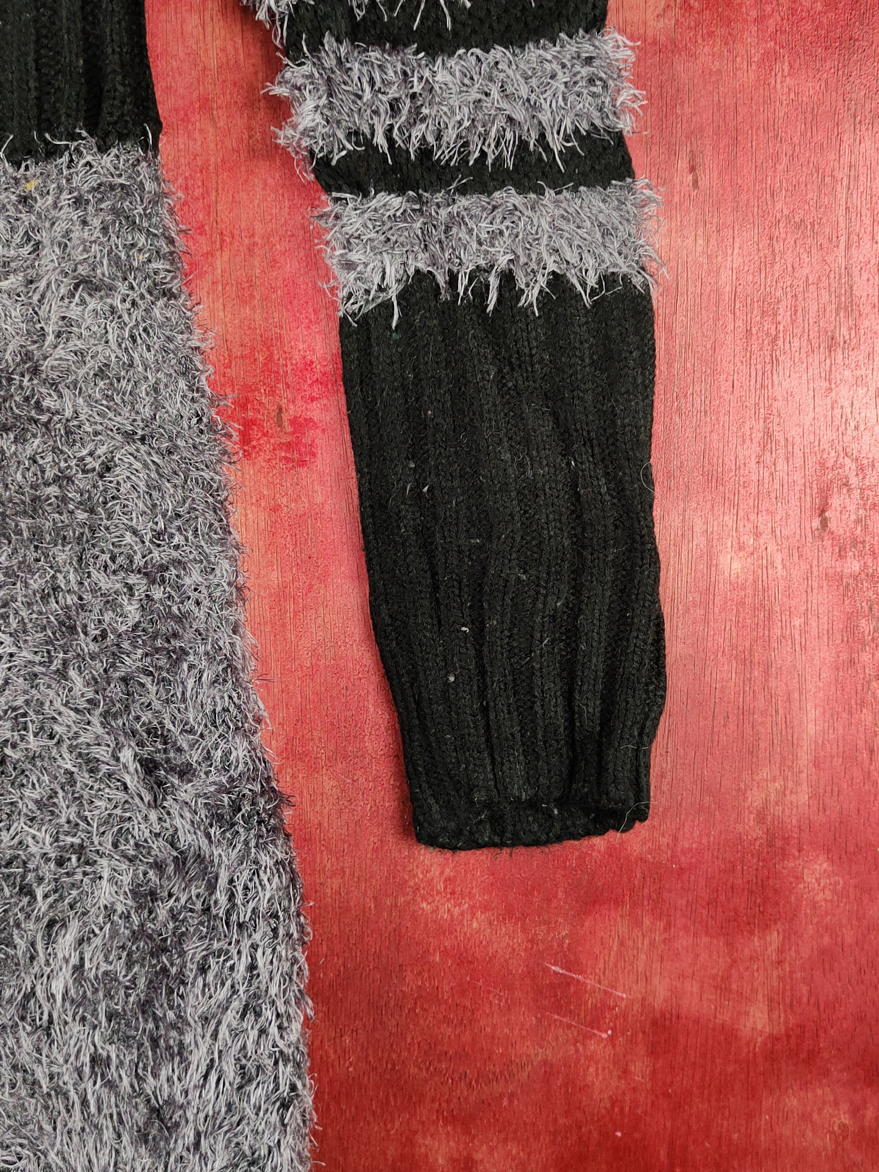 Homespun Knitwear × Japanese Brand × Vintage Edge Line Dark Gray Shag Shaggy Fur Mohair Knitwear #S1976 Size XS / US 0-2 / IT 36-38 - 6 Thumbnail