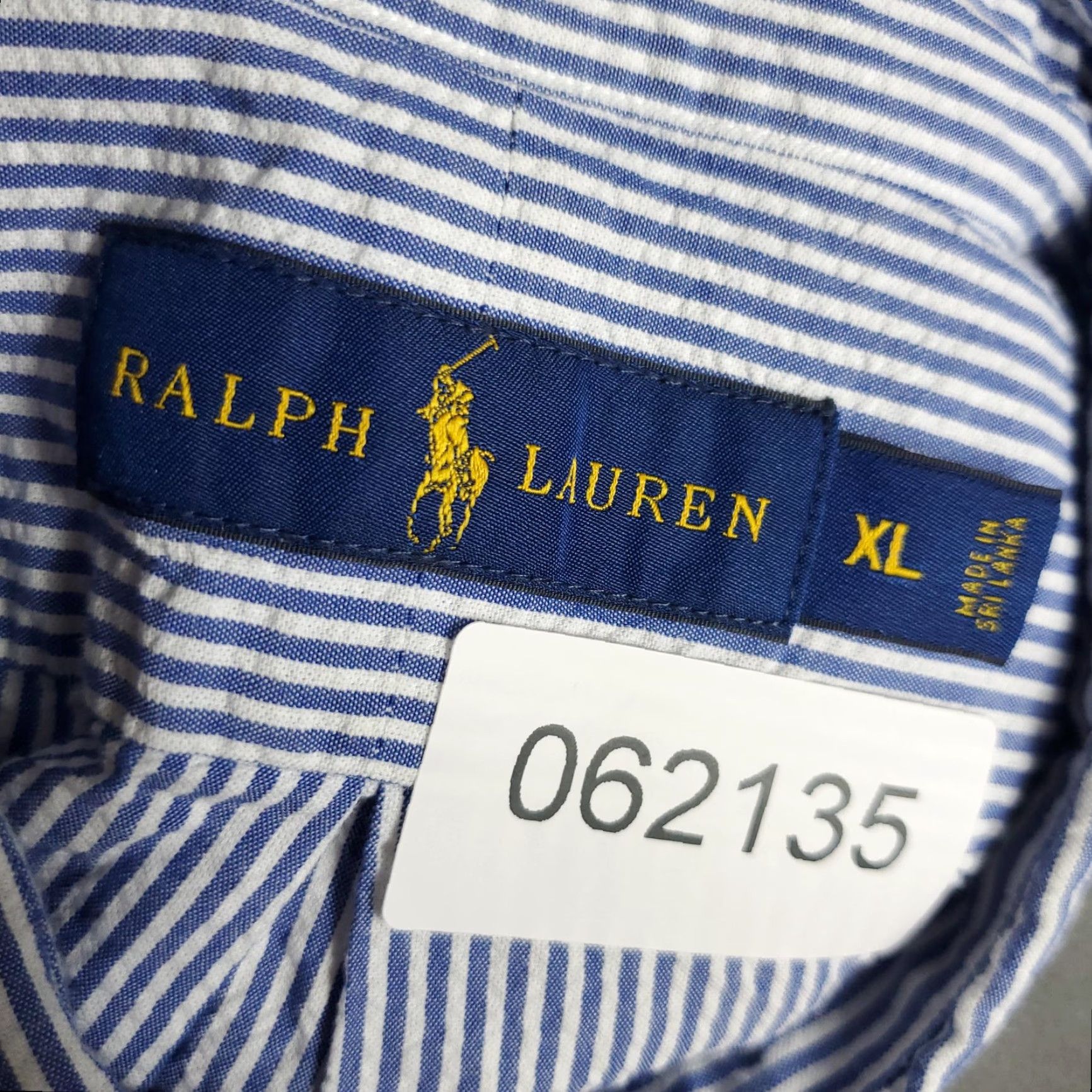 Ralph Lauren Ralph Lauren Men’s Short Sleeve Cotton Button-Up Shirt XL Blue White Striped Seersucker Classic Preppy Size US XL / EU 56 / 4 - 7 Thumbnail