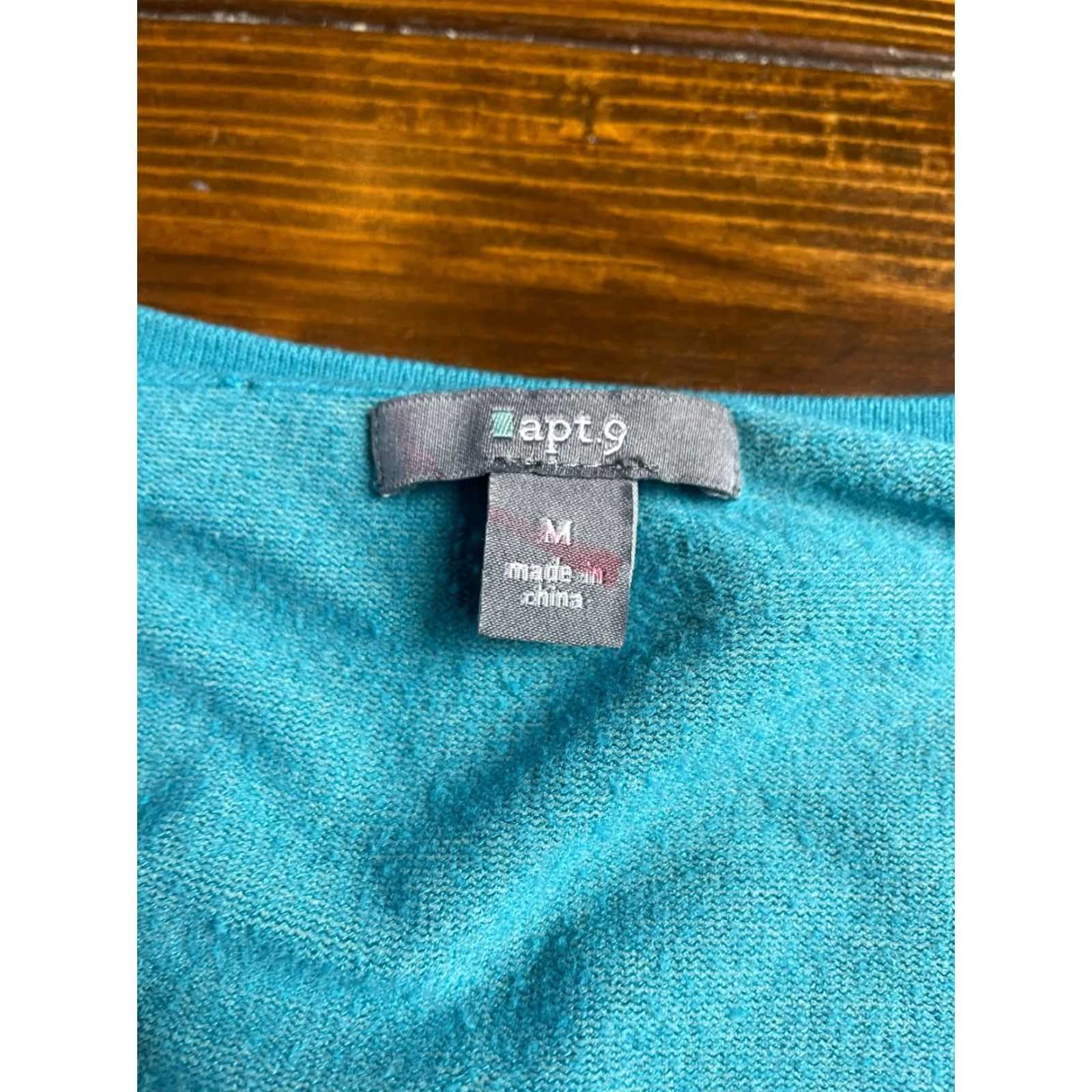 Apt. 9 Apt. 9 Cardigan Sweater, Women's Size M, Blue, 3/4 Sleeve, V-Neck, Regular Fit, Casual, Fall Winter Spring, Women Size M / US 6-8 / IT 42-44 - 6 Thumbnail
