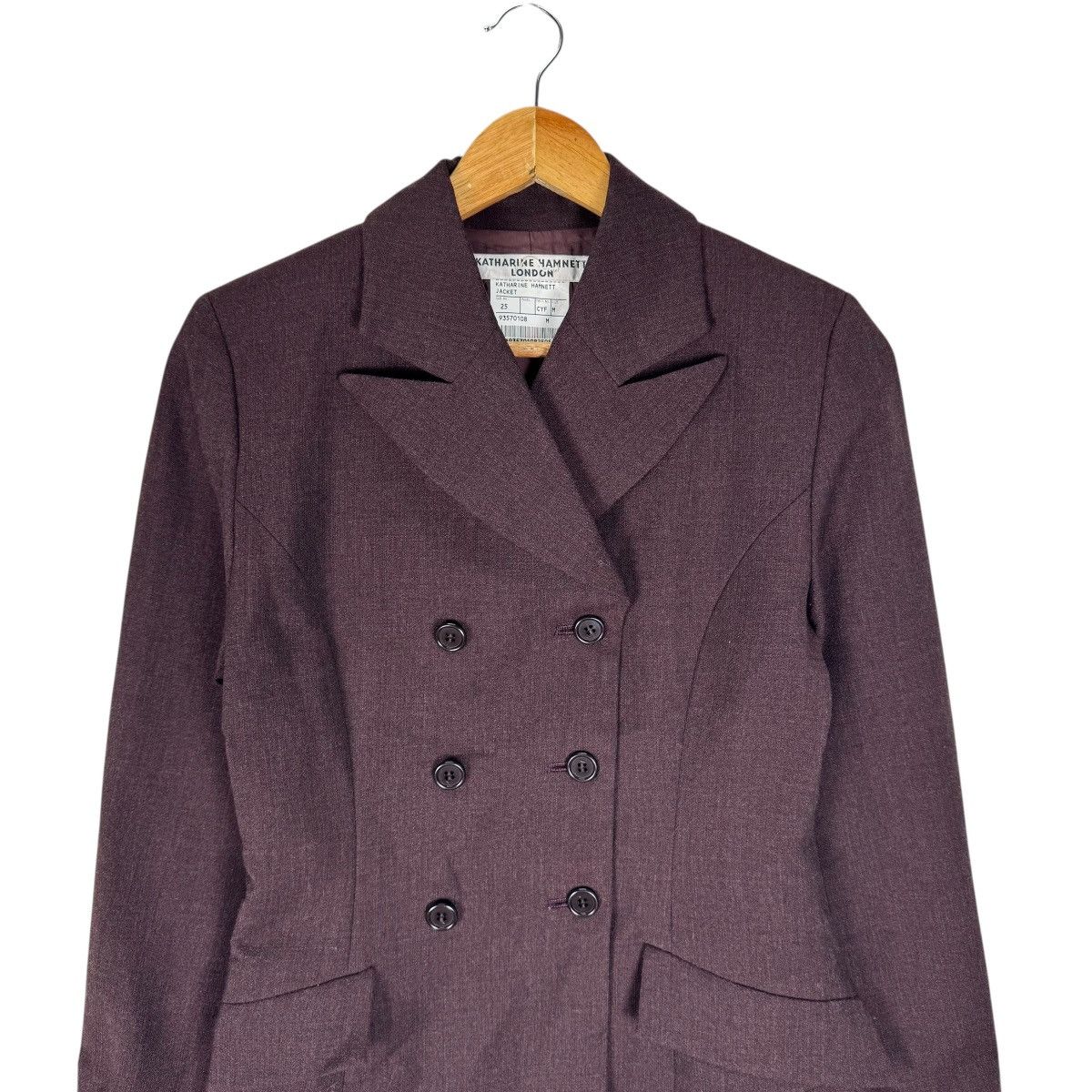 Katharine Hamnett London ☀️KATHARINE HAMNETT LONDON DOUBLE BREASTED BLAZER COAT Size M / US 6-8 / IT 42-44 - 3 Thumbnail