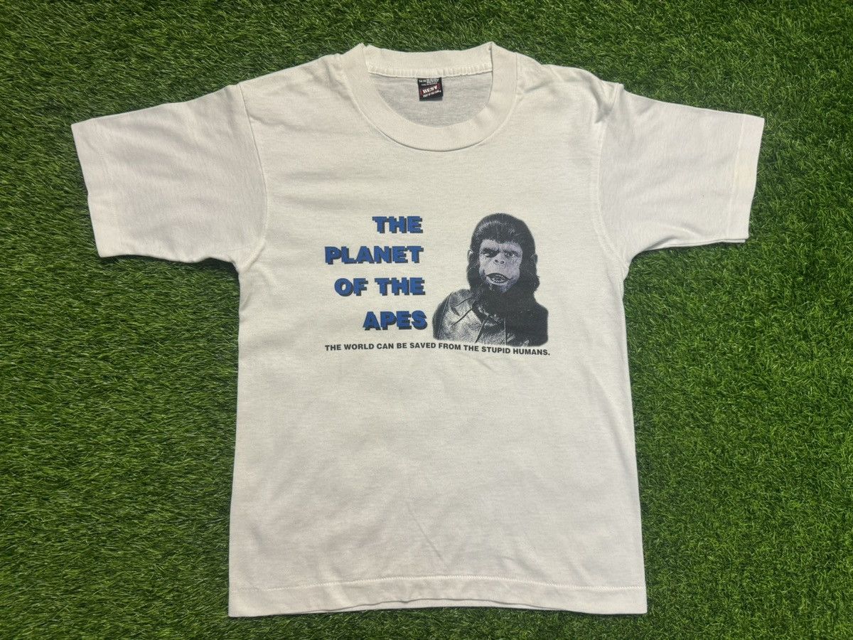 image of Vintage Planet Of The Apes Movie Tee Made In Usa in White, Men's (Size 2XS)