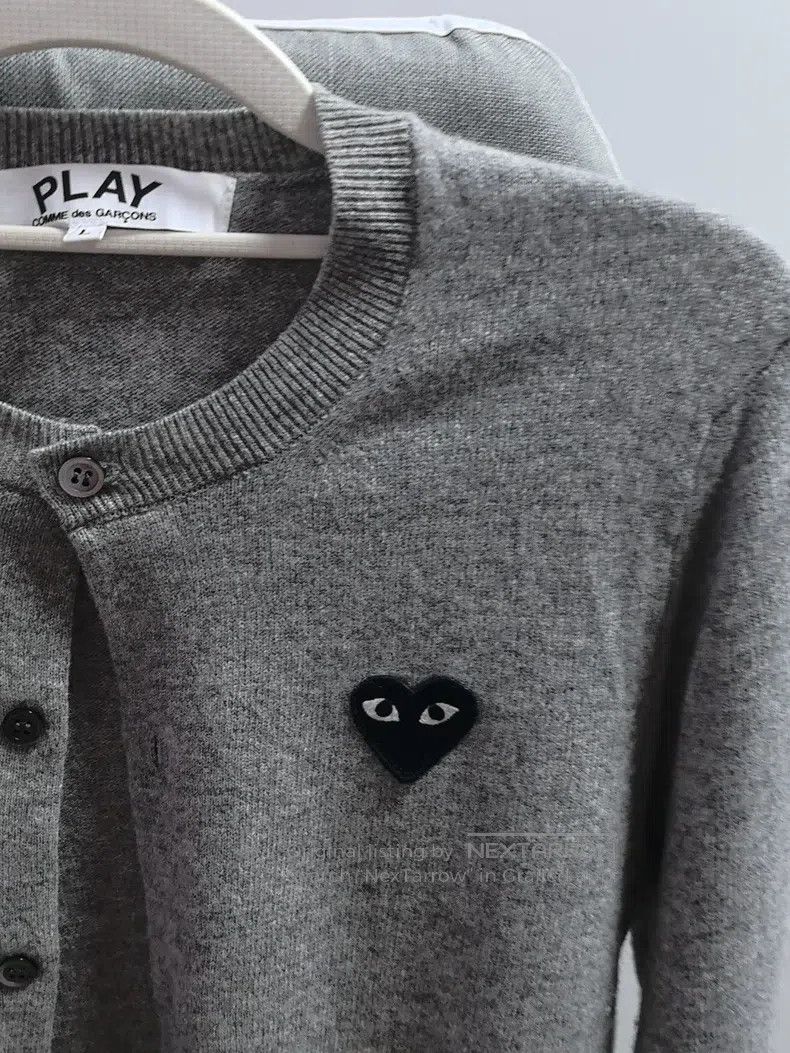 Comme des Garcons Comme Des Garcons Gray heart pattern cardigan, size L Size L / US 10 / IT 46 - 2 Thumbnail