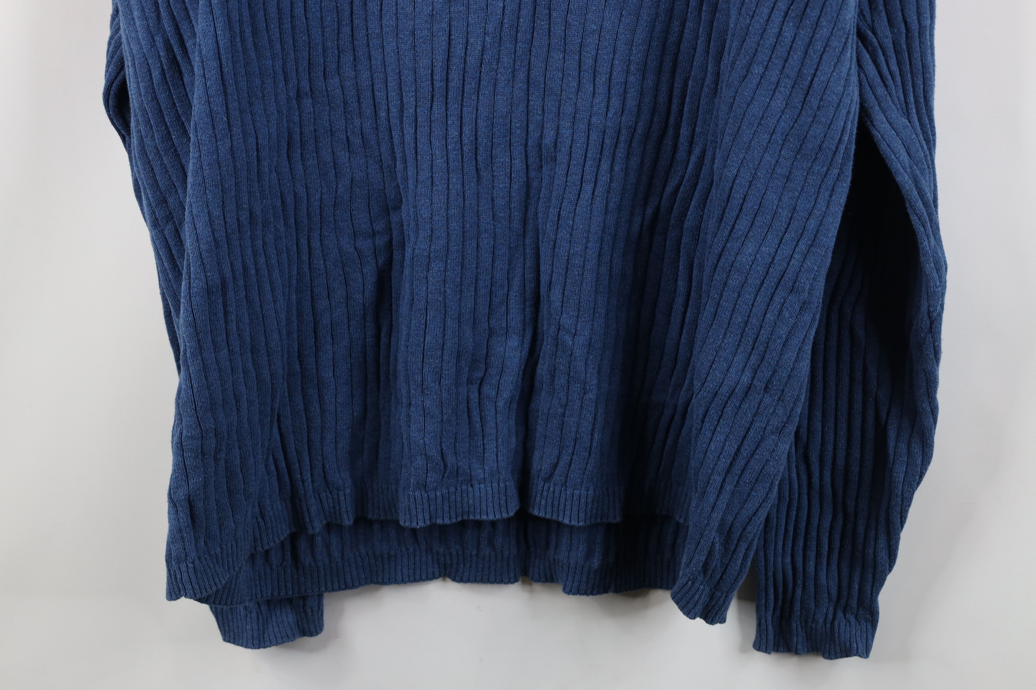 Vintage Vintage 90s Streetwear Ribbed Knit Collared Sweater Blue Size US XL / EU 56 / 4 - 10 Thumbnail