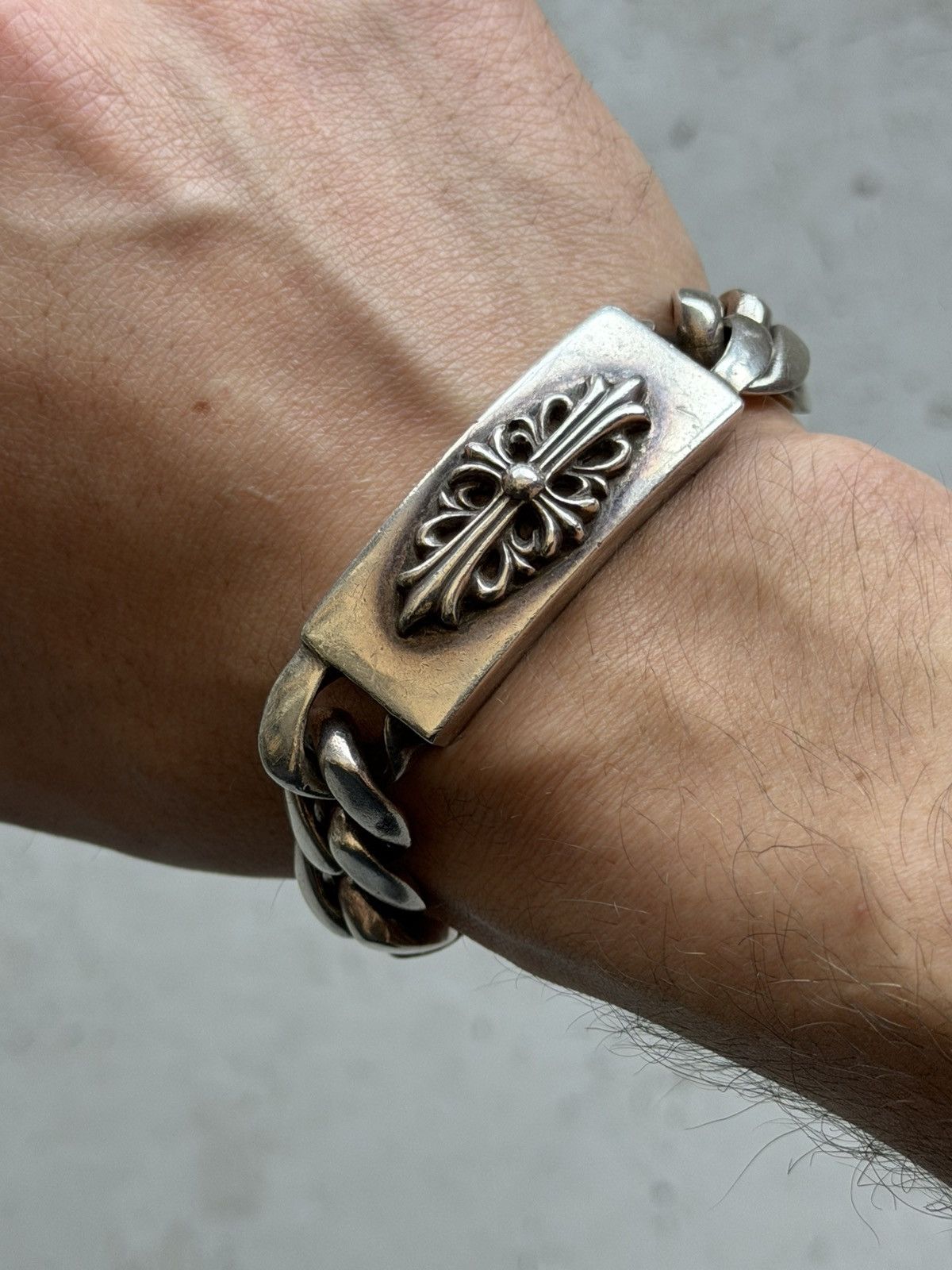 Chrome Hearts Chrome Hearts Floral Cross ID Lobster Claw Bracelet Size ONE SIZE - 2 Thumbnail
