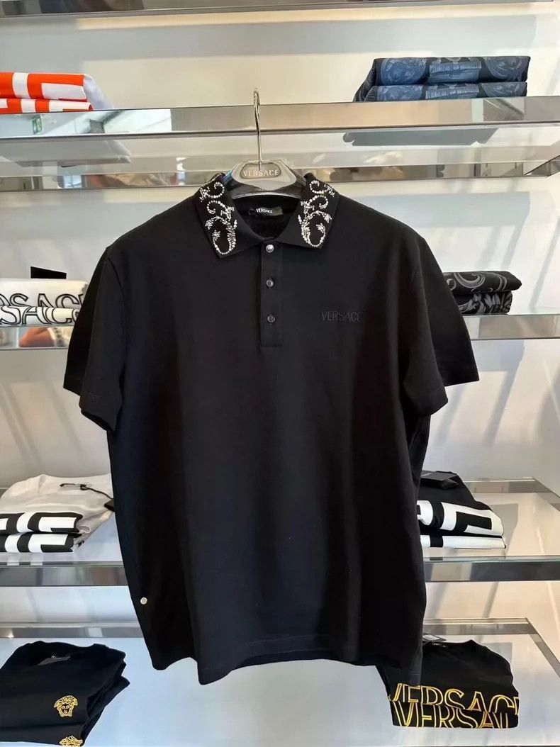 Versace Versace Brolded collar embroidered polo shirt Size US S / EU 44-46 / 1 - 1 Thumbnail