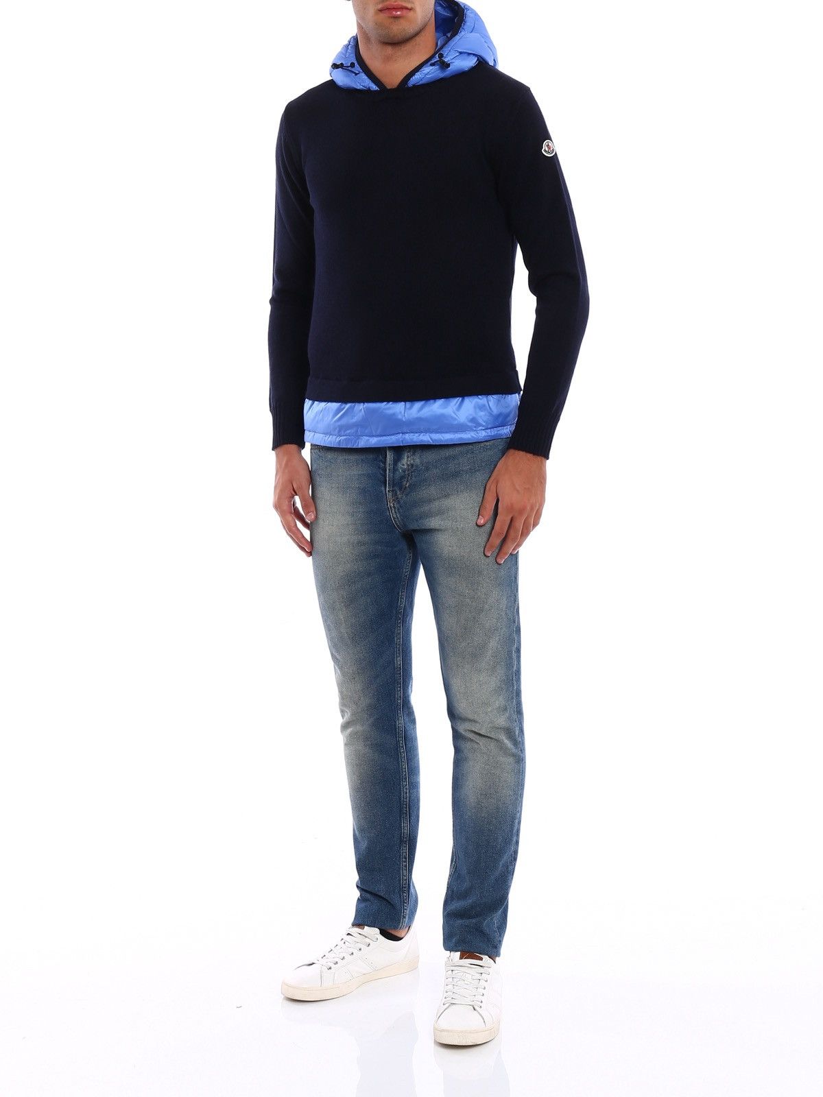 Moncler Moncler Maglione Tricot Girocollo Hybrid Knit Hoodie Sweater Size US L / EU 52-54 / 3 - 24 Thumbnail