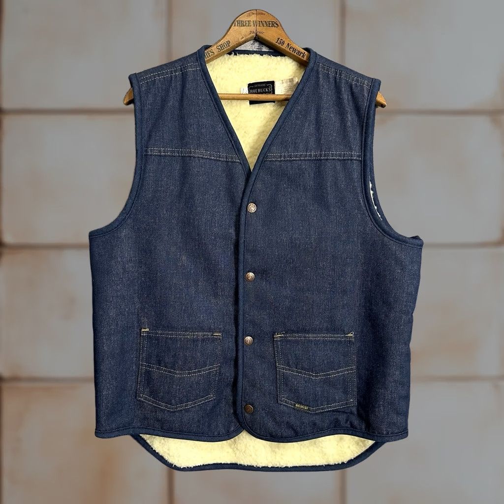 Sears VINTAGE Sears Roebuck Denim Vest Sherpa Lined Men’s Large Tall NWT 51307 Size US L / EU 52-54 / 3 - 1 Thumbnail