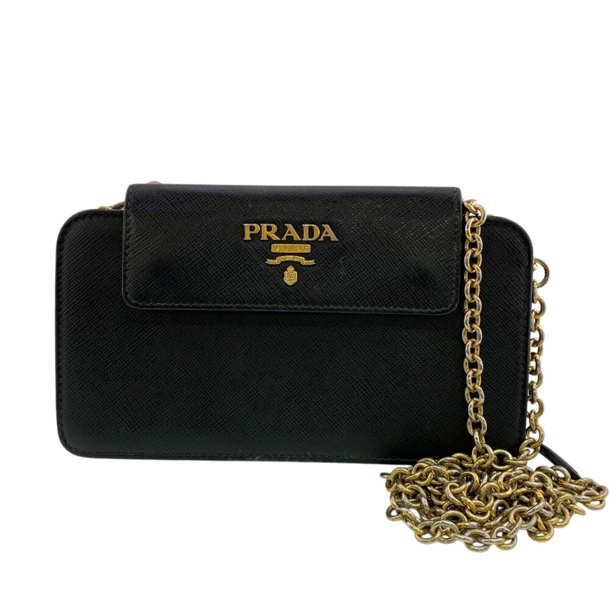Prada PRADA 1ZH048 Chain Wallet Long Black Size ONE SIZE - 1 Thumbnail