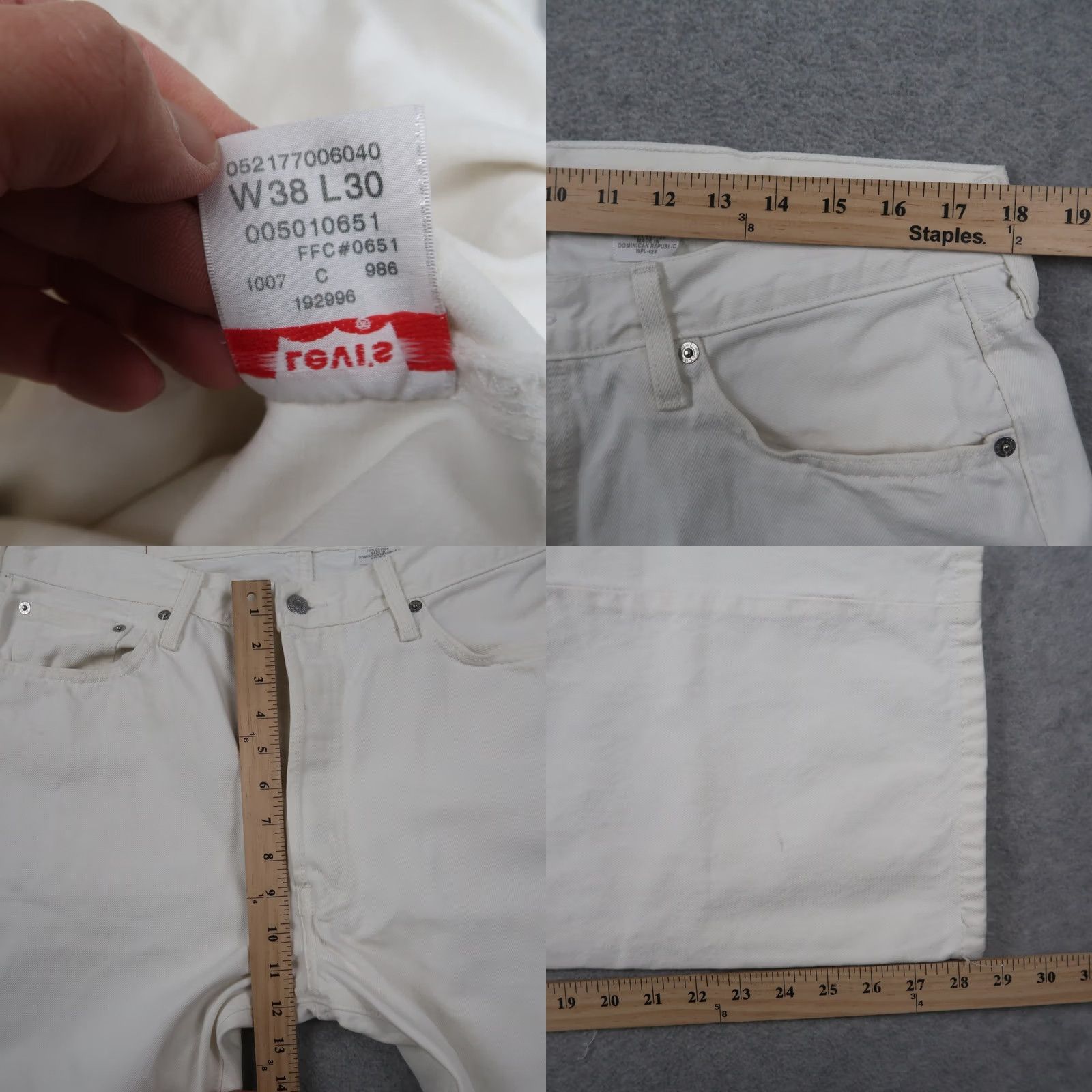 Levi's VINTAGE Levi's 501 Jeans White Mens Straight Denim 38x30 5-Pocket USA 2000s Regular Fit 501 Series Size US 38 / EU 54 - 8 Thumbnail