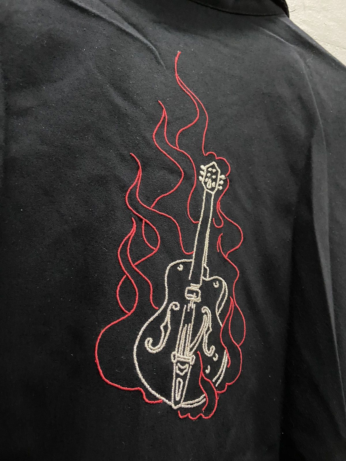 Vintage VINTAGE STEADY LAST CALL FLAME GUITAR BOWLING SHIRT Size US L / EU 52-54 / 3 - 7 Thumbnail