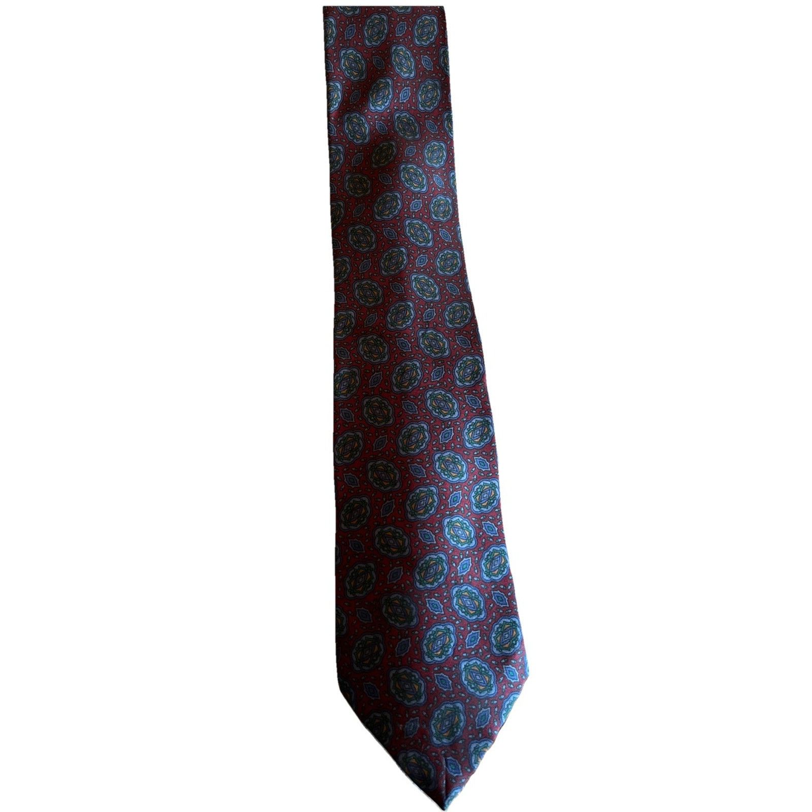 Other KUPPENHEIMER Men's 100% Silk Necktie Italy Red Blue Rare Size ONE SIZE - 1 Thumbnail