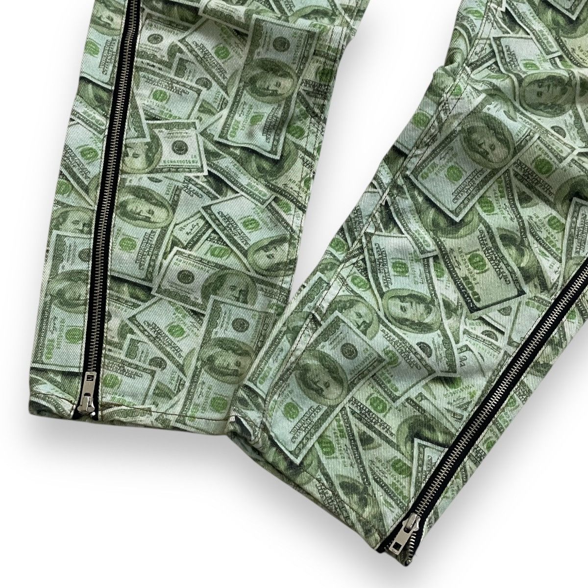 Hysteric Glamour X-girl × YURINO Side FULL ZIP PANTS in green with a money Size US 30 / EU 46 - 3 Thumbnail