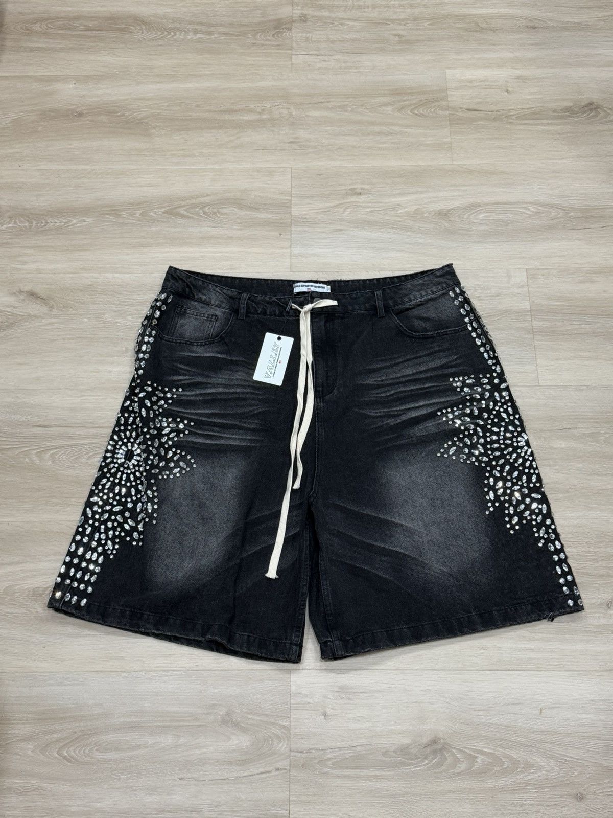 Vale Forever Siren Rhinestone Crystal Denim Shorts