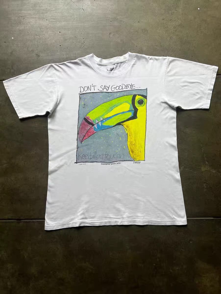Vintage White washed vintage parrot print t-shirt Size US M / EU 48-50 / 2 - 1 Thumbnail