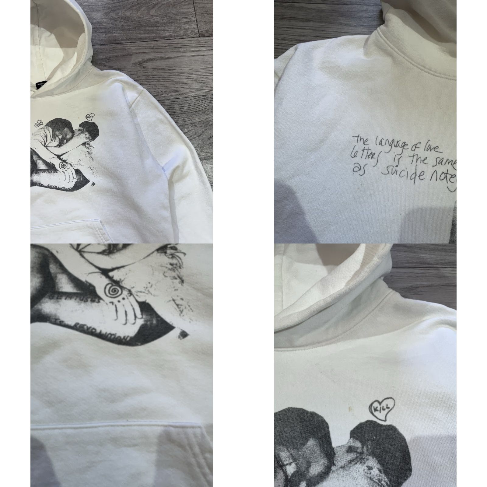 Midnight Studios Midnight Studios x Courtney Love SHANE GONZALES White Hoodie M (Size 2) Mens Pullover Modern Streetwear White Hoodie Size US M / EU 48-50 / 2 - 8 Thumbnail