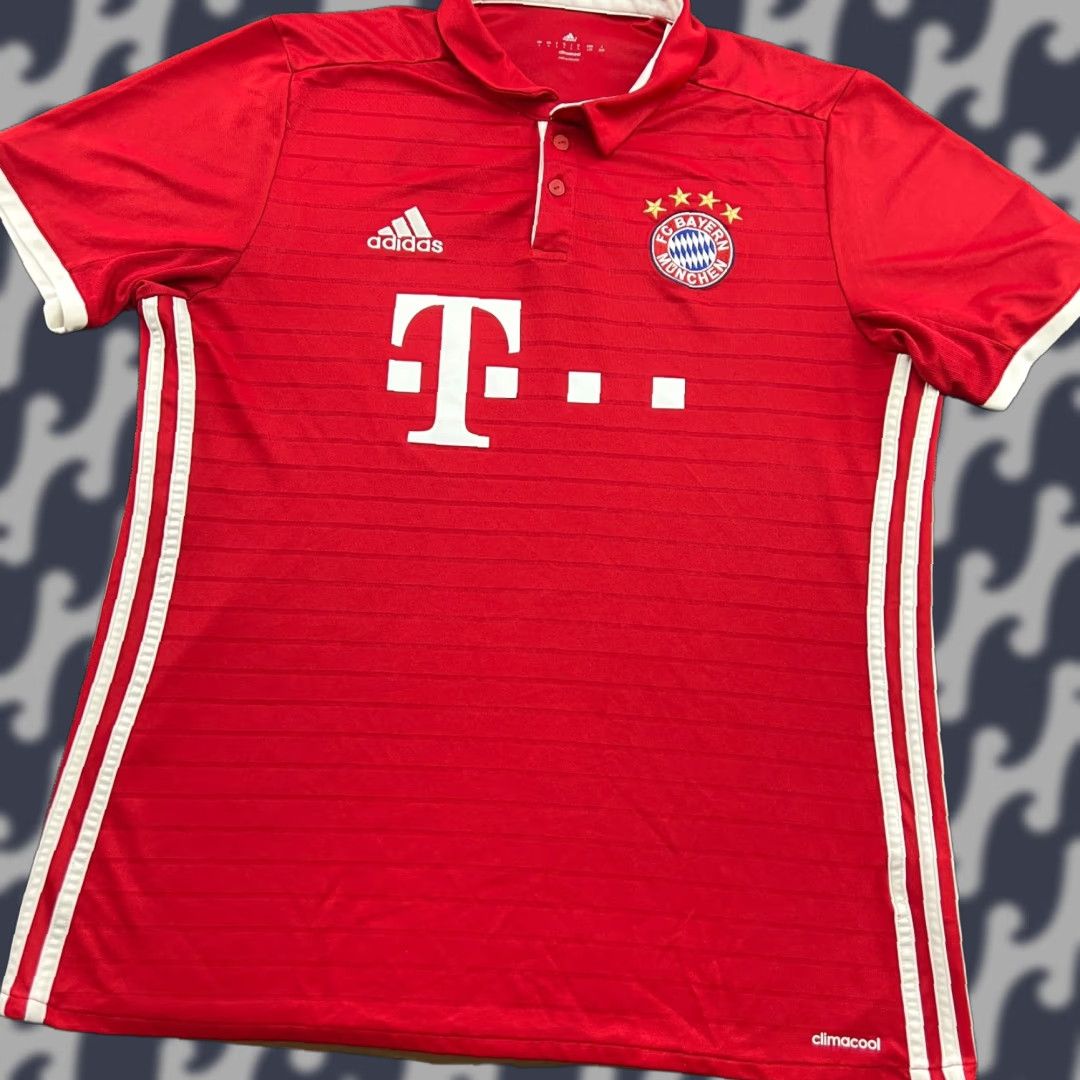 Adidas adidas Bayern Munich 2016 2017 Home Football Jersey Mens L Red T-Shirt Short Sleeve Moisture Wicking Quick Dry Soccer Football Mens Size US L / EU 52-54 / 3 - 1 Thumbnail