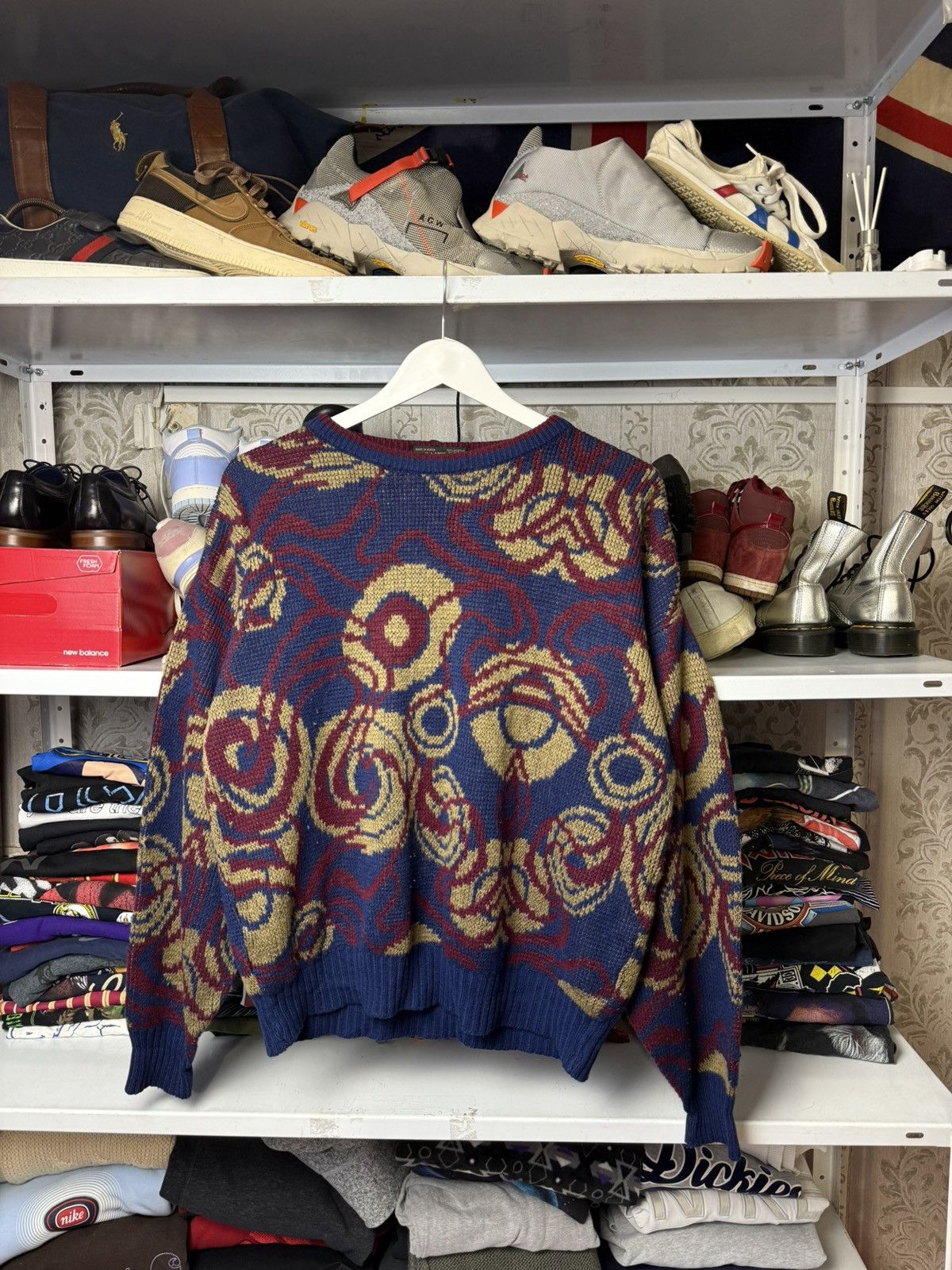 Japanese Brand VINTAGE Uniform Code Mens Crew Neck Geometric Sweater Y2K Size US L / EU 52-54 / 3 - 1 Thumbnail
