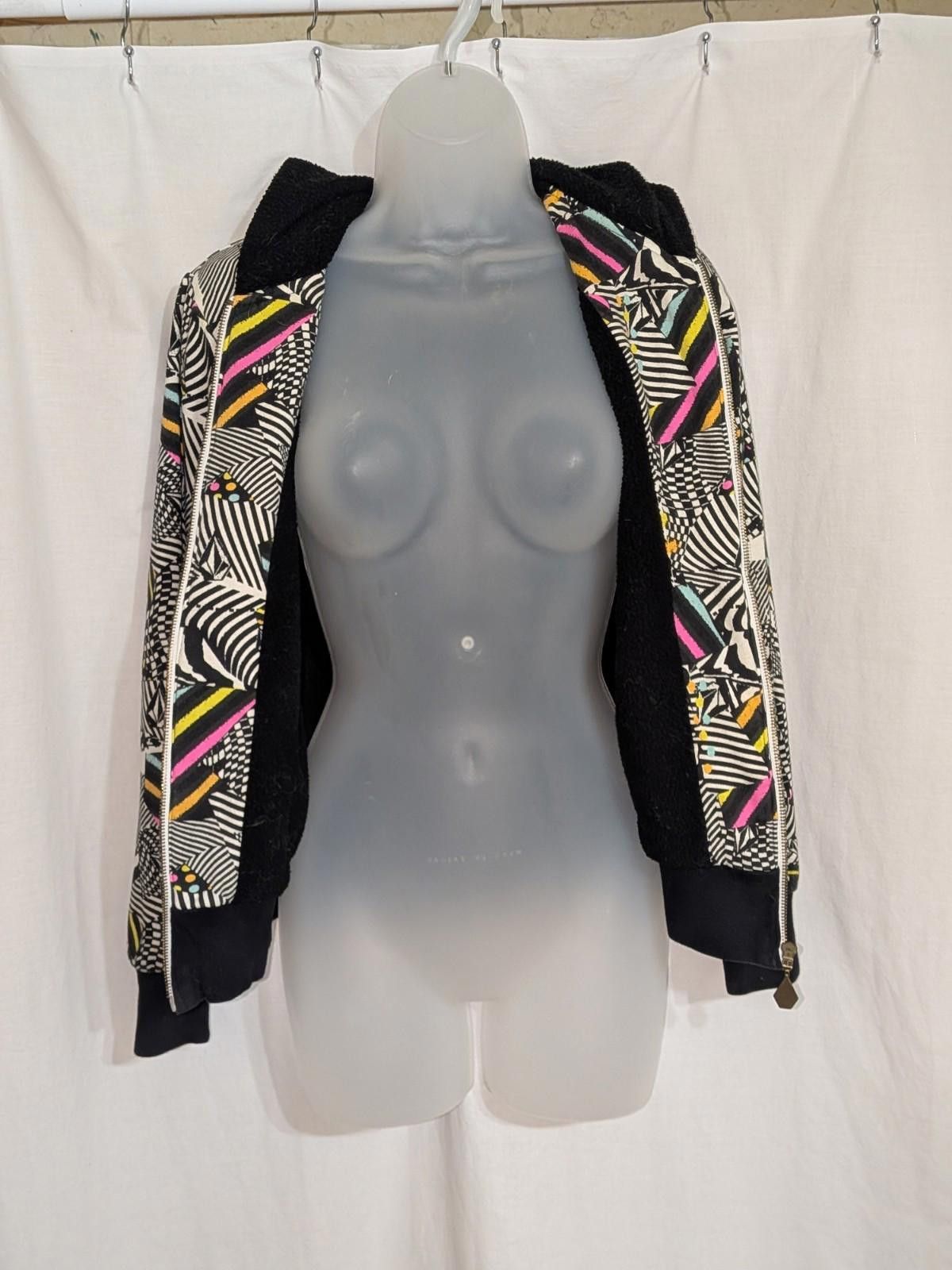 Volcom VTG Y2K Volcom Neon Trippy Geometric Zip Up Skater Hoodie XS Size XS / US 0-2 / IT 36-38 - 2 Thumbnail