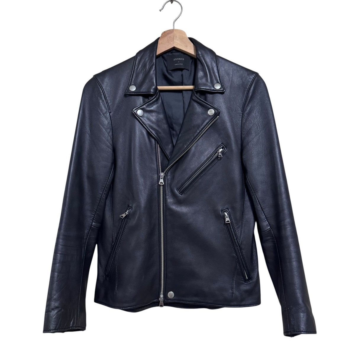 STUDIOUS Studious Japan Sheepskin Leather Biker Jacket Size US XS / EU 42 / 0 - 1 Thumbnail