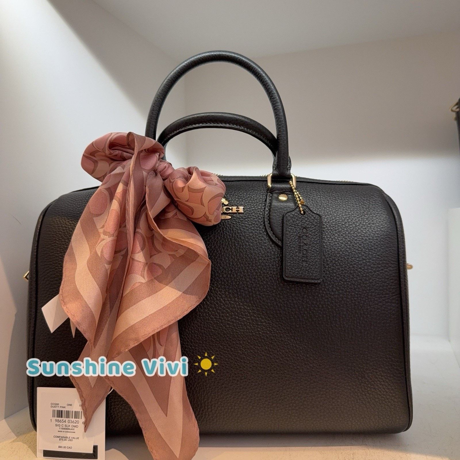 Coach NWT Coach Bundle Silk Scarf CCQ00 & Large rowan Bag CV960 Size ONE SIZE - 4 Thumbnail