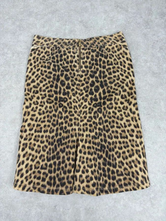 Roberto Cavalli AW2005 Roberto Cavalli Beige Wool Blend Leopard Print Skirt Size 29" - 6 Thumbnail